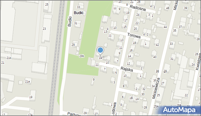 Piotrków Trybunalski, Rajska, 14, mapa Piotrków Trybunalski