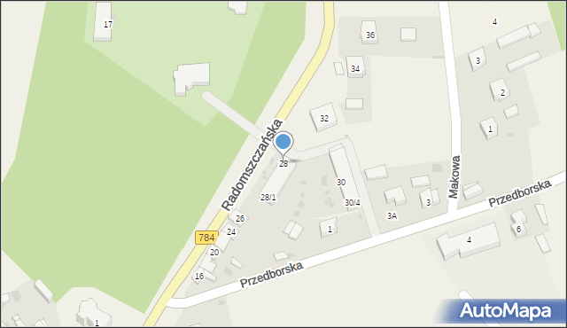 Pławno, Radomszczańska, 28, mapa Pławno