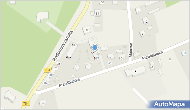 Pławno, Radomszczańska, 30/3, mapa Pławno