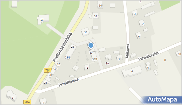 Pławno, Radomszczańska, 30, mapa Pławno