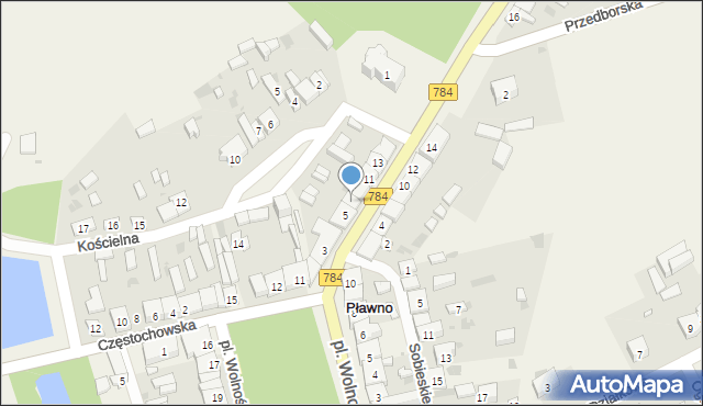 Pławno, Radomszczańska, 7, mapa Pławno