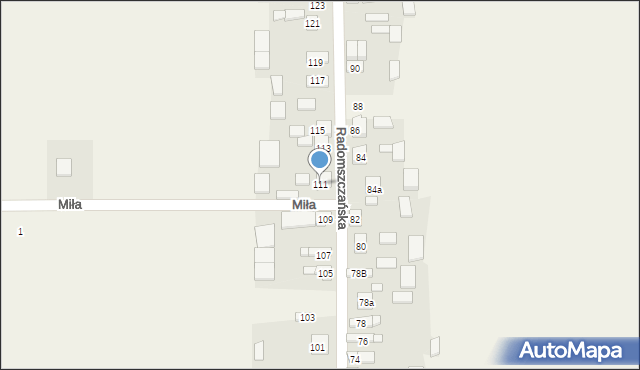 Płoszów, Radomszczańska, 111, mapa Płoszów