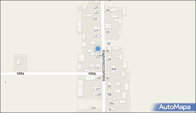 Płoszów, Radomszczańska, 113, mapa Płoszów