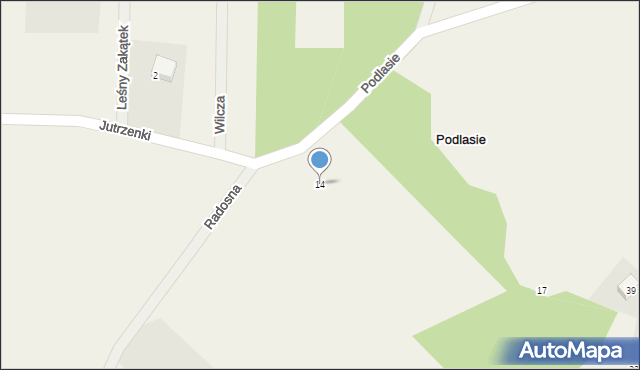 Podlasie, Radosna, 14, mapa Podlasie