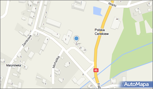 Polska Cerekiew, Raciborska, 11, mapa Polska Cerekiew