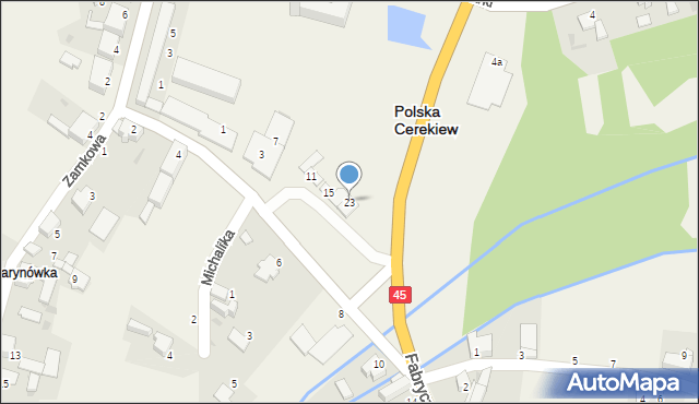 Polska Cerekiew, Raciborska, 23, mapa Polska Cerekiew