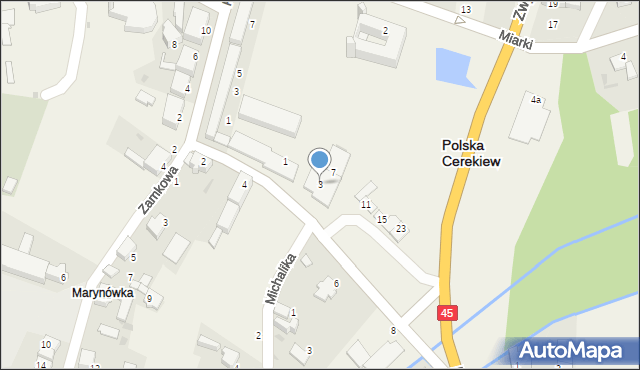 Polska Cerekiew, Raciborska, 3, mapa Polska Cerekiew