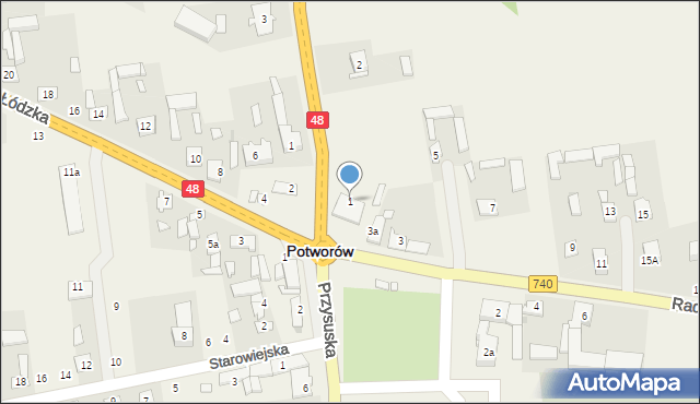 Potworów, Radomska, 1, mapa Potworów