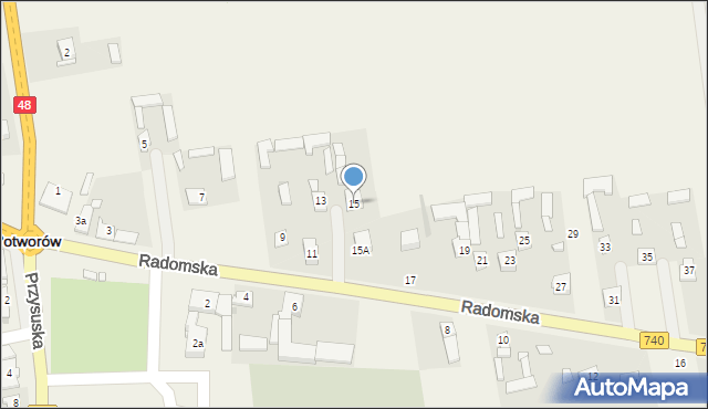 Potworów, Radomska, 15, mapa Potworów