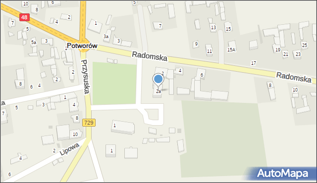 Potworów, Radomska, 2a, mapa Potworów