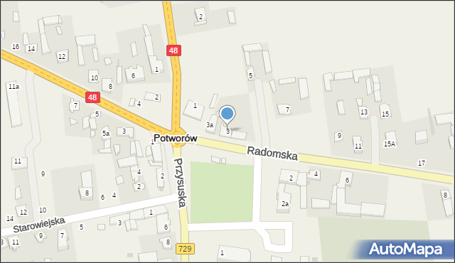 Potworów, Radomska, 3, mapa Potworów