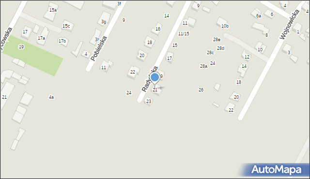 Poznań, Radyńska, 21, mapa Poznania