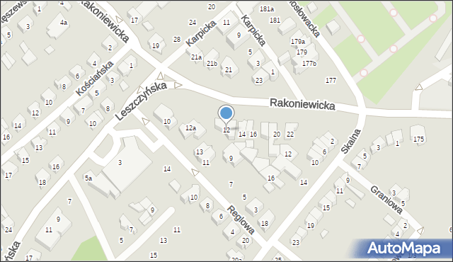 Poznań, Rakoniewicka, 12, mapa Poznania