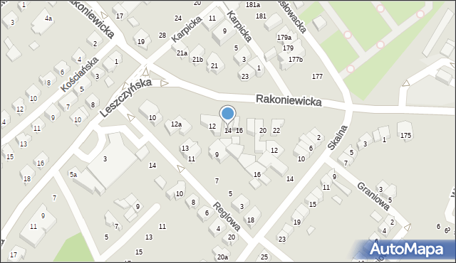 Poznań, Rakoniewicka, 14, mapa Poznania