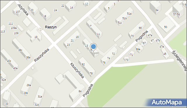 Poznań, Raszyńska, 17, mapa Poznania