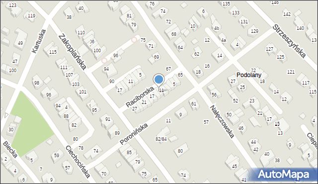 Poznań, Raciborska, 13, mapa Poznania