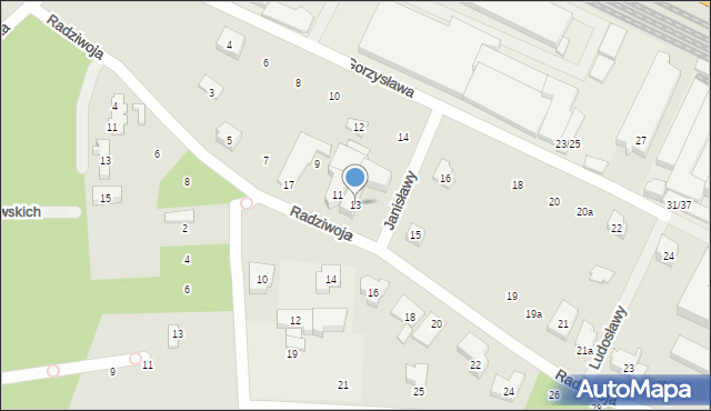 Poznań, Radziwoja, 13, mapa Poznania