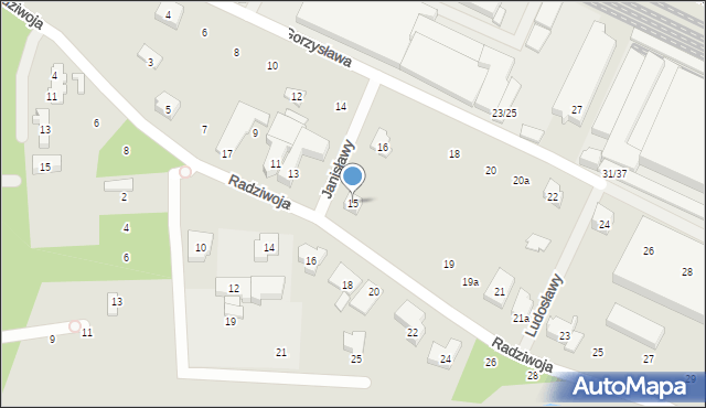 Poznań, Radziwoja, 15, mapa Poznania