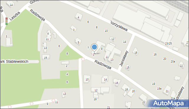 Poznań, Radziwoja, 17, mapa Poznania