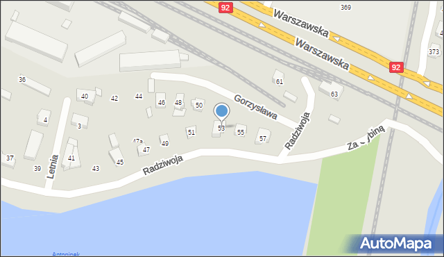 Poznań, Radziwoja, 53, mapa Poznania