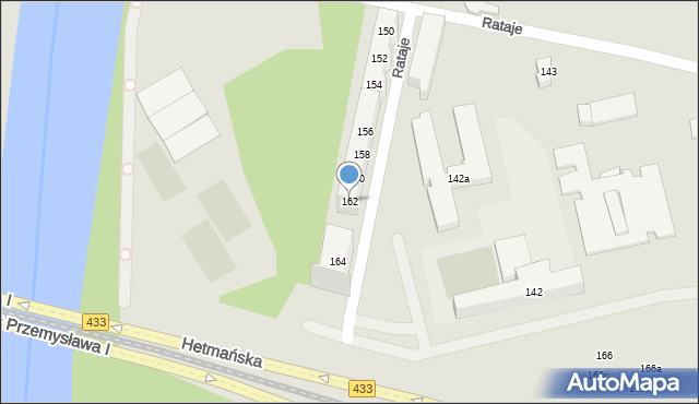 Poznań, Rataje, 162, mapa Poznania