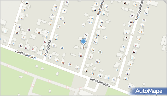 Poznań, Radomska, 3, mapa Poznania