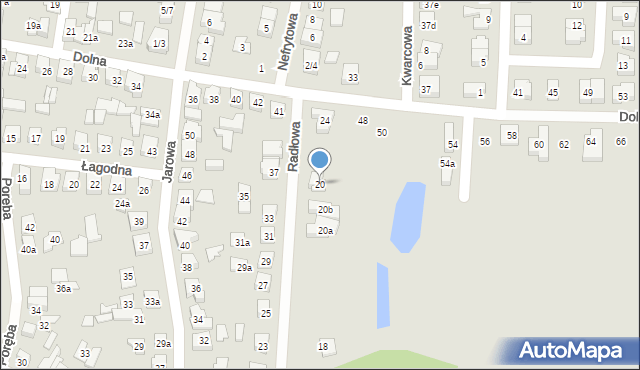 Poznań, Radłowa, 20, mapa Poznania