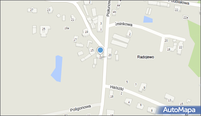 Poznań, Radojewo, 13, mapa Poznania