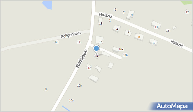 Poznań, Radojewo, 14, mapa Poznania