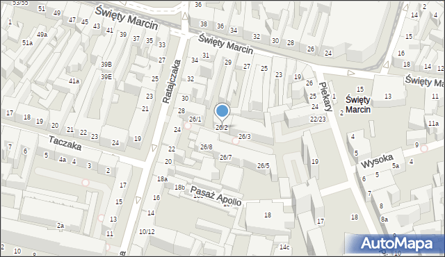 Poznań, Ratajczaka Franciszka, 26/2, mapa Poznania