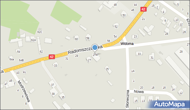 Przedbórz, Radomszczańska, 27A, mapa Przedbórz