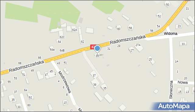 Przedbórz, Radomszczańska, 33, mapa Przedbórz