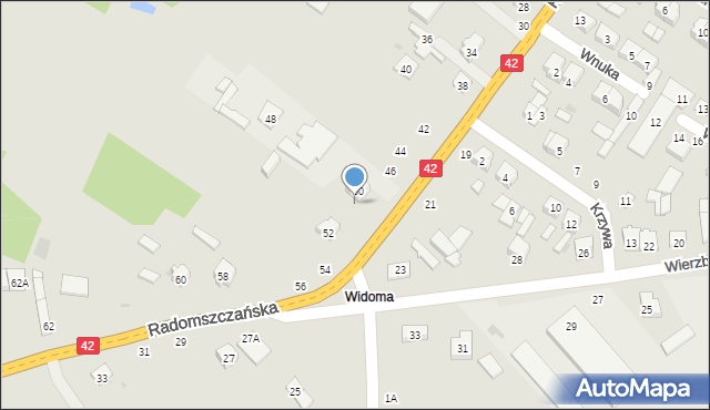 Przedbórz, Radomszczańska, 52a, mapa Przedbórz