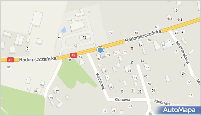 Przedbórz, Radomszczańska, 61B, mapa Przedbórz