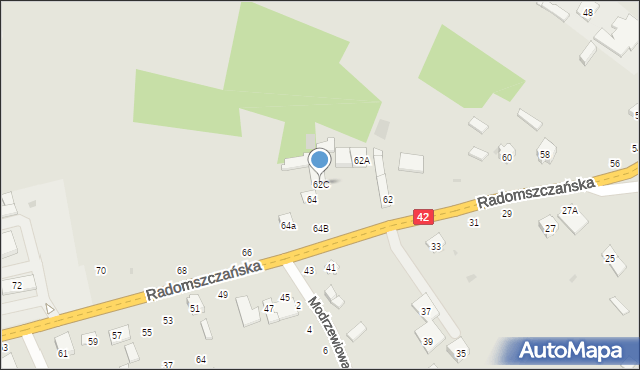 Przedbórz, Radomszczańska, 62C, mapa Przedbórz