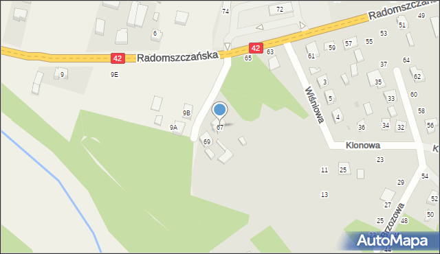 Przedbórz, Radomszczańska, 67, mapa Przedbórz