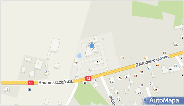 Przedbórz, Radomszczańska, 74, mapa Przedbórz