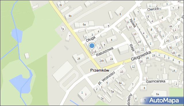 Przemków, Ratuszowa, 1, mapa Przemków