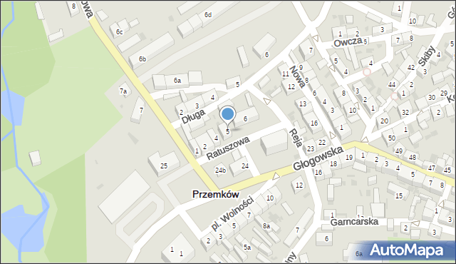 Przemków, Ratuszowa, 5, mapa Przemków