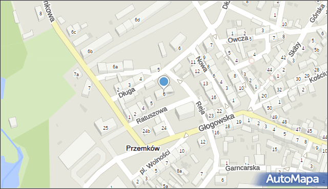 Przemków, Ratuszowa, 6, mapa Przemków