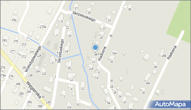 Przemyśl, Radosna, 15, mapa Przemyśla