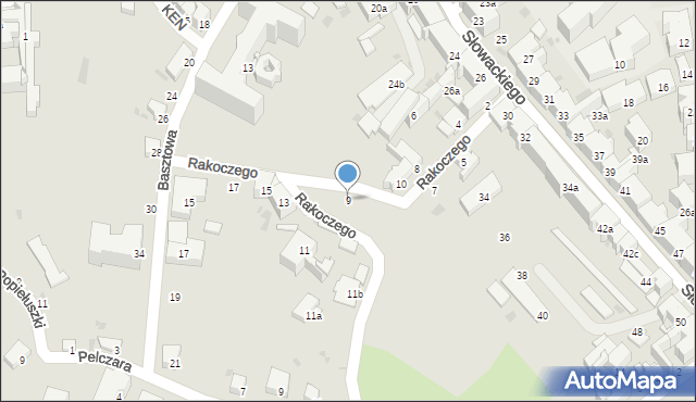 Przemyśl, Rakoczego, 9, mapa Przemyśla