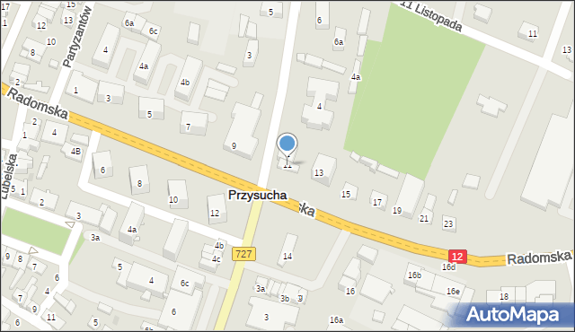 Przysucha, Radomska, 11, mapa Przysucha