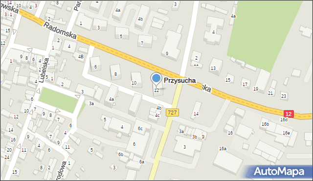 Przysucha, Radomska, 12, mapa Przysucha