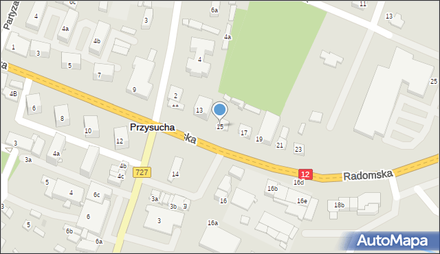 Przysucha, Radomska, 15, mapa Przysucha