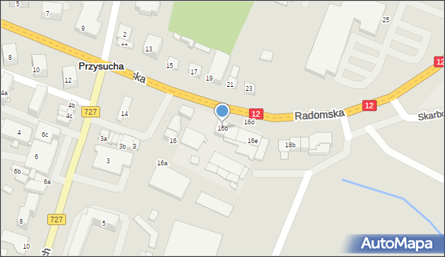 Przysucha, Radomska, 16b, mapa Przysucha