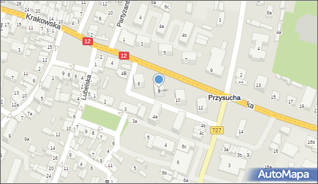 Przysucha, Radomska, 8, mapa Przysucha