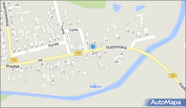 Przytyk, Radomska, 10, mapa Przytyk