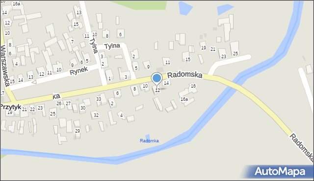 Przytyk, Radomska, 12, mapa Przytyk