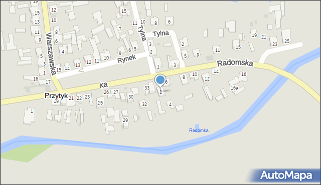 Przytyk, Radomska, 2, mapa Przytyk